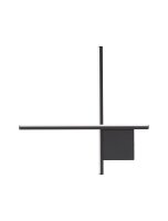 LED Wandleuchte Schwarz 50 cm breit dimmbar Minimalistisch