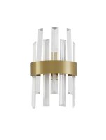 Wandlampe G9 30 cm hoch in Gold matt Klassisch Kristall