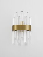 Wandlampe G9 30 cm hoch in Gold matt Klassisch Kristall