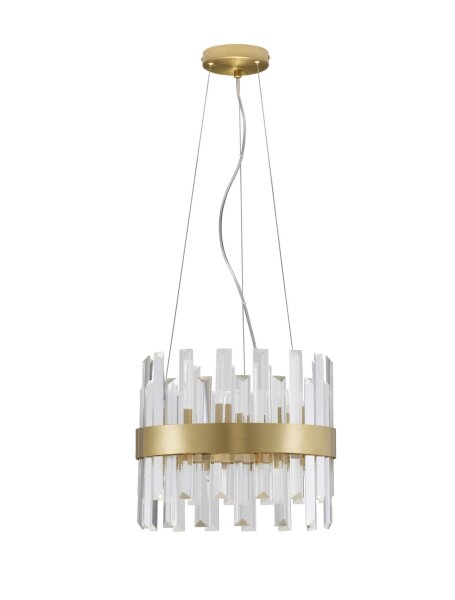 Pendelleuchte Klassisch in Gold matt Ø 35 cm G9 Kristall