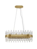 Kronleuchter in Gold matt 80 cm lang G9 Klassisch Kristall