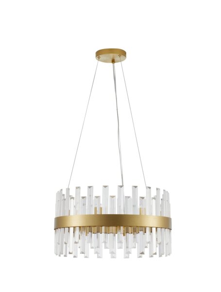Hängeleuchte Kristall G9 in Gold matt Ø 55 cm Klassisch Ring