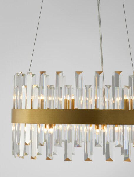 Hängeleuchte Kristall G9 in Gold matt Ø 55 cm Klassisch Ring