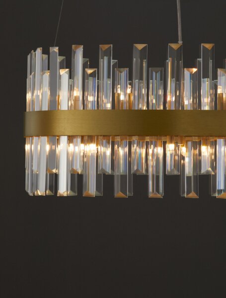 Hängeleuchte Kristall G9 in Gold matt Ø 55 cm Klassisch Ring