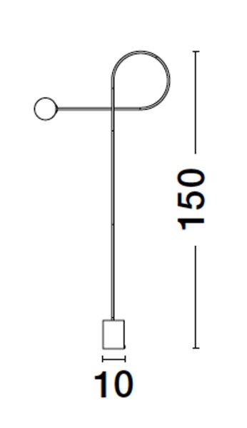 Stehlampe rund G9 150 cm Schwarz Weiß Design Glas GLENNA
