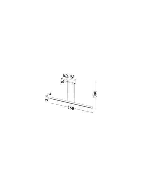 LED Hängeleuchte Weiß 159 cm lang dimmbar höhenverstellbar