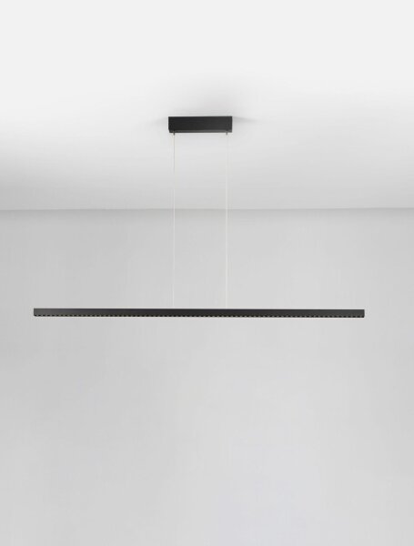 Schmale LED Pendelleuchte Schwarz 159 cm lang dimmbar Modern