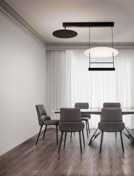 LED Pendelleuchte 80 cm lang Schwarz Weiß dimmbar Design