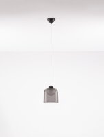 LED Pendelleuchte rund 14 cm breit Schwarz Grau...