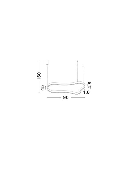 LED Hängelampe Design Weiß 90 cm lang dimmbar warmweiß