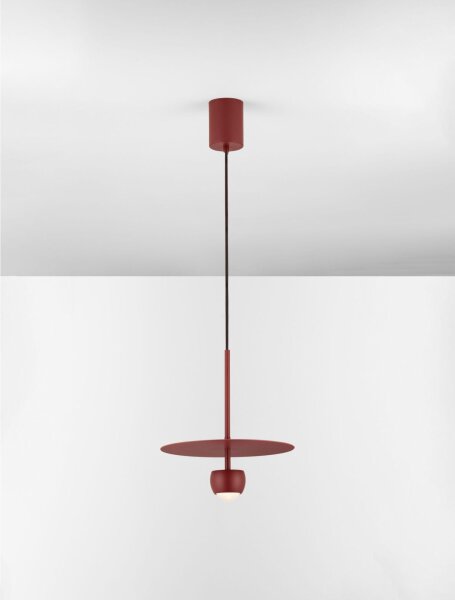 LED Pendelleuchte schmal Ø 30 cm Rot höhenverstellbar Retro