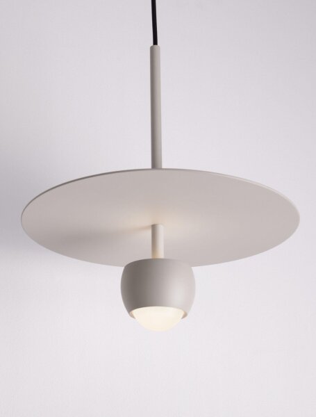 LED Hängeleuchte Beige Ø 30 cm höhenverstellbar Retro schmal