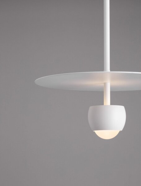 LED Pendelleuchte Weiß Ø 30 cm Retro schmal warmweiß Up Down