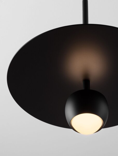 LED Hängelampe Ø 30 cm Schwarz höhenverstellbar Retro schmal