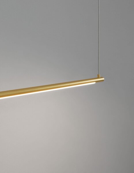 LED Hängelampe 120 cm lang in Gold höhenverstellbar Design