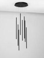 LED Hängelampe Schwarz 40 cm breit dimmbar Design...