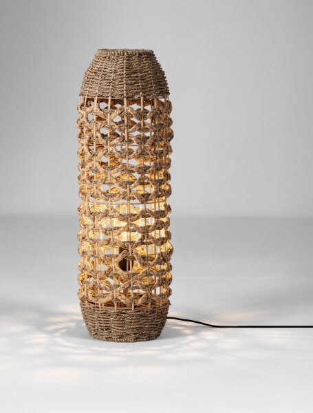 Stehlampe Boho Braun Seegras Wasserhyazinthe E27 70 cm hoch
