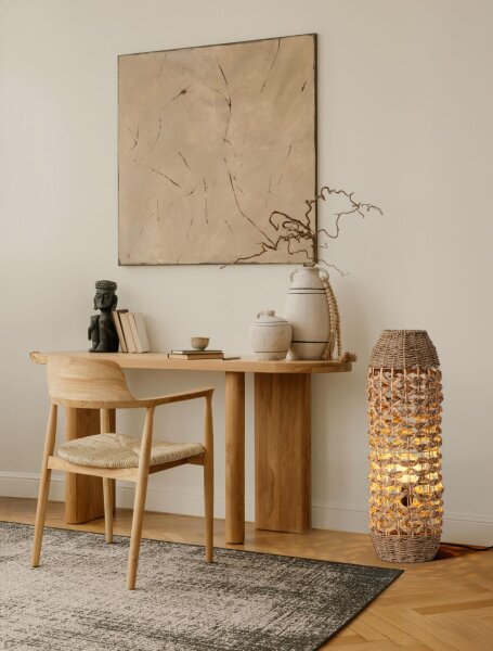 Stehlampe Boho Braun Seegras Wasserhyazinthe E27 70 cm hoch