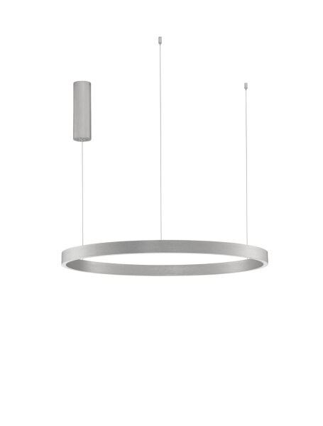 LED Pendelleuchte Ring Ø 80 cm in Silber gebürstet dimmbar