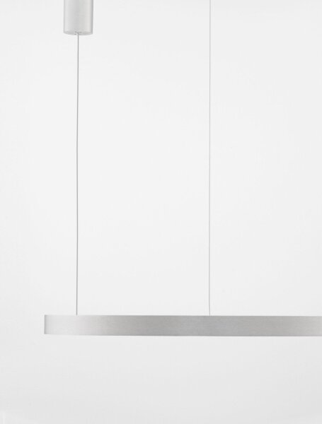 LED Pendelleuchte Ring Ø 80 cm in Silber gebürstet dimmbar