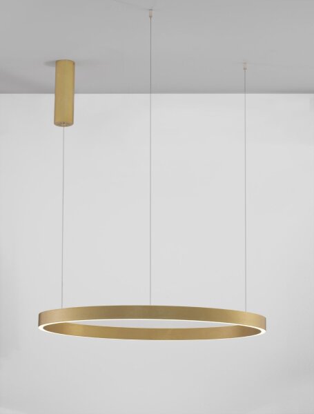 LED Pendelleuchte in Gold gebürstet Ø 80 cm dimmbar Ring