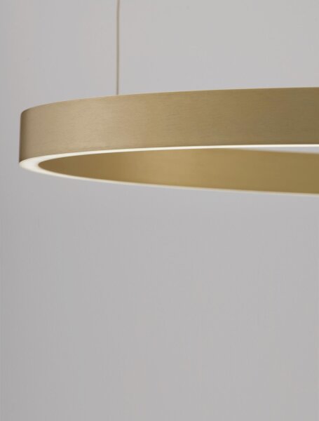 LED Pendelleuchte in Gold gebürstet Ø 80 cm dimmbar Ring