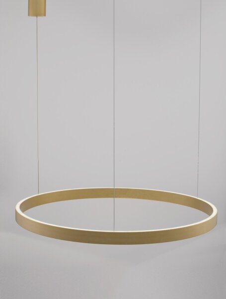 LED Pendelleuchte in Gold gebürstet Ø 80 cm dimmbar Ring