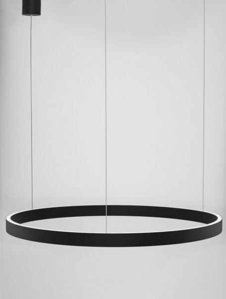 LED Hängeleuchte Schwarz Ø 80 cm dimmbar höhenverstellbar