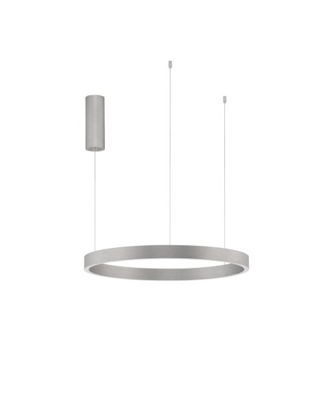 LED Hängelampe Ø 60 cm in Silber gebürstet dimmbar Ring