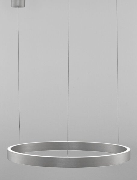 LED Hängelampe Ø 60 cm in Silber gebürstet dimmbar Ring