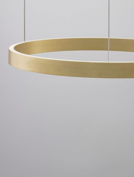LED Pendelleuchte dimmbar in Gold Ø 60 cm Ring warmweiß