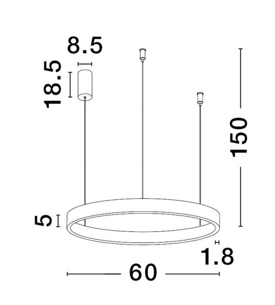 LED Pendelleuchte dimmbar in Gold Ø 60 cm Ring warmweiß