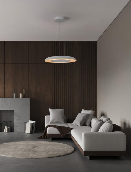 LED Pendelleuchte Weiß Ø 60 cm dimmbar rund CCT HARLAN