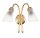 Applique salle de bain couloir laiton verre inox ISMENE