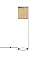 Stehlampe E27 150 cm Schwarz Natur Rattan 2 flammig Modern