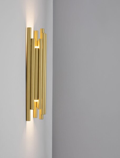 LED Wandlampe Up Down 50 cm hoch in Gold warmweiß HARLOW