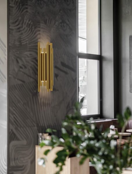 LED Wandlampe Up Down 50 cm hoch in Gold warmweiß HARLOW