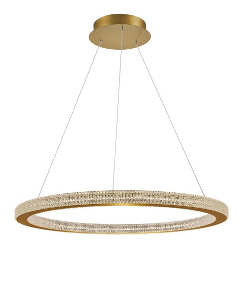 LED Hängeleuchte in Antik Gold Ø 80 cm dimmbar Ring warmweiß