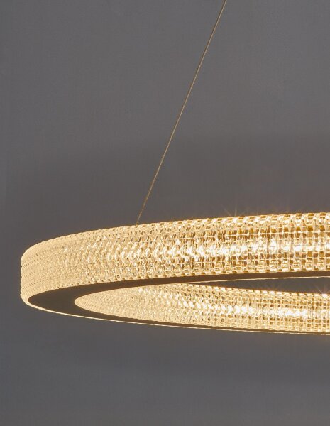 LED Hängeleuchte in Antik Gold Ø 80 cm dimmbar Ring warmweiß