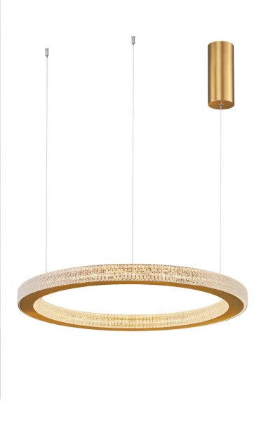 LED Pendelleuchte in Antik Gold Ø 60 cm dimmbar Ring Modern