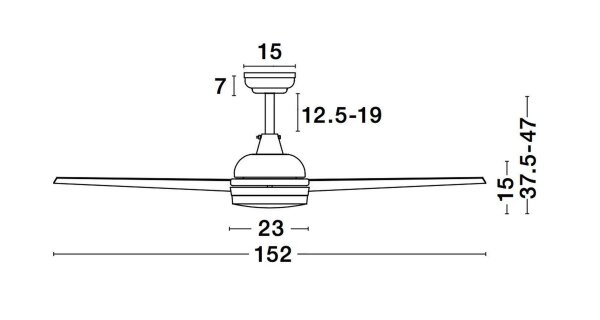 LED Deckenlampe mit Ventilator Ø 152 cm Weiß Glas Holz