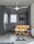 LED Deckenlampe mit Ventilator Ø 152 cm Weiß Glas Holz