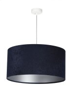 Lampe à suspendre bleu foncé argent Tissu...