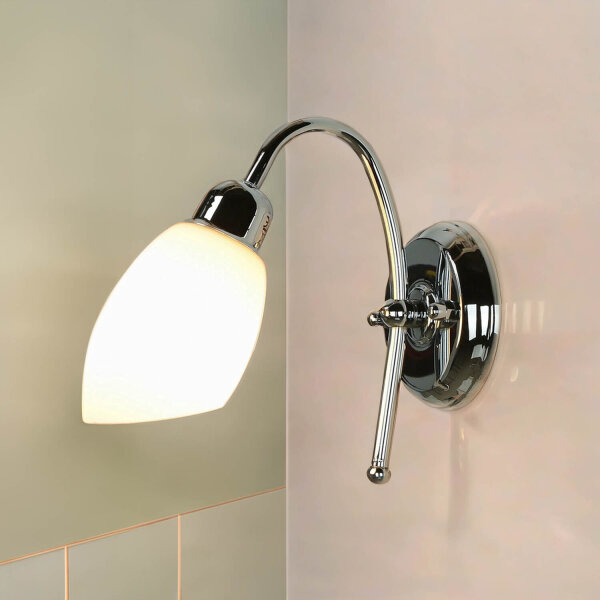 Lampe de salle de bain chrome laiton véritable E14 inoxydable ISMENE