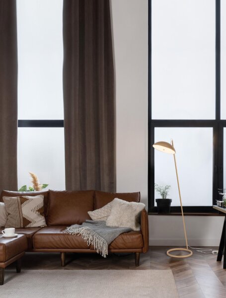 LED Stehleuchte in Gold 153 cm dimmbar warmweiß HAVEN Modern