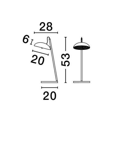 LED Tischlampe 53 cm Schwarz dimmbar warmweiß HAVEN Modern