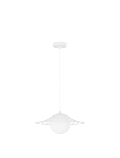 Pendelleuchte rund E27 Ø 36 cm Weiß höhenverstellbar Kugel