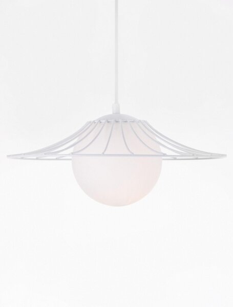 Pendelleuchte rund E27 Ø 36 cm Weiß höhenverstellbar Kugel