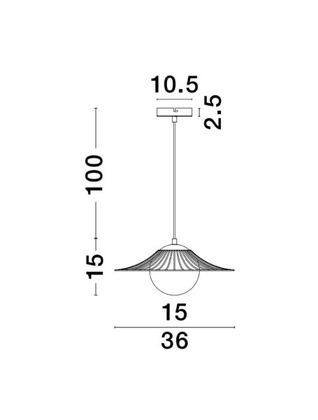 Hängelampe Schwarz Weiß Ø 36 cm E27 Glas Metall rund Kugel