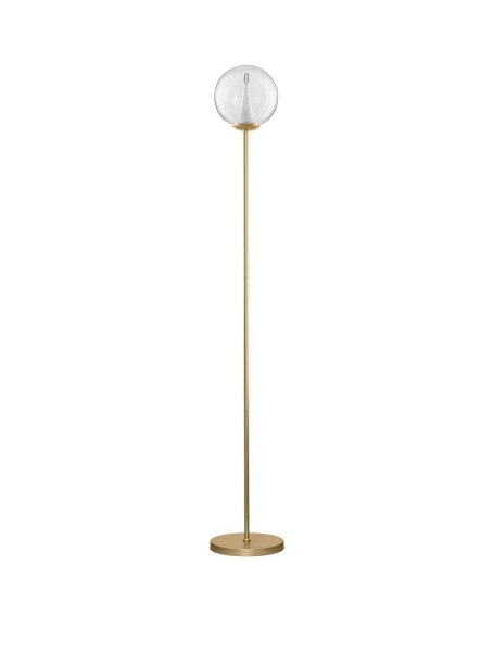 LED Stehlampe rund 162 cm in Gold dimmbar Klarglas warmweiß